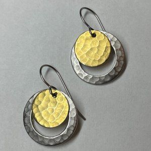 Gold and Silver Circle Earrings